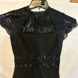 Chic Black Lace Midi Dress